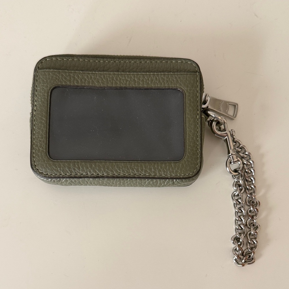 Coach Olive Leather Card Case with Chain - Picture 2 of 3
